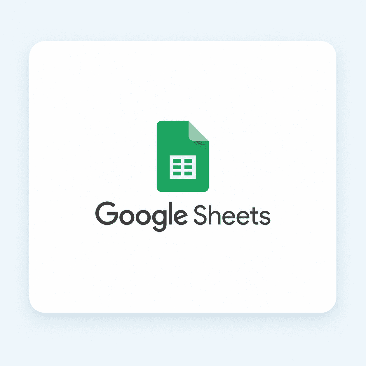 Google Sheets integration card